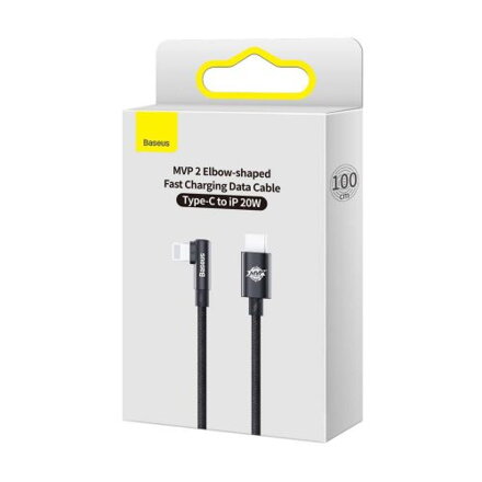 Baseus Type-C - Lightning MVP 2 Elbow-shaped Fast Charging Data Cable 20W 1m Black (CAVP000201)