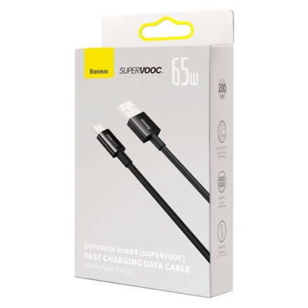 Baseus Type-C Superior Series SUPERVOOC 65W, 2m Black (CAYS001001)