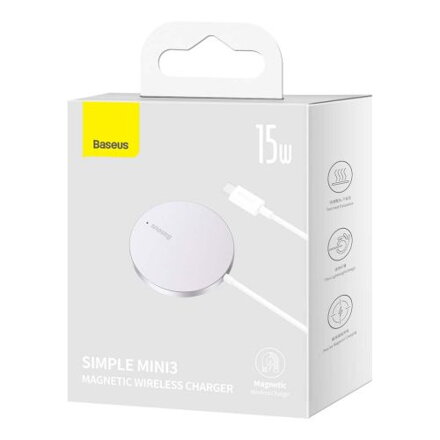 Baseus Wireless Charger Magnetic Simple Mini3, 15W Silver (CCJJ040012)