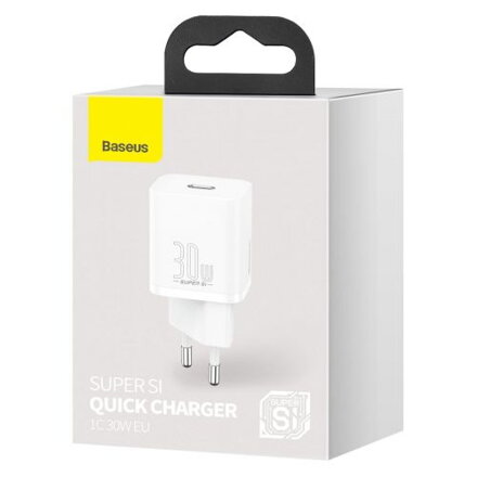 Baseus Travel Charger Super Si 1C Quick Charger PD 30W EU White (CCSUP-J02)