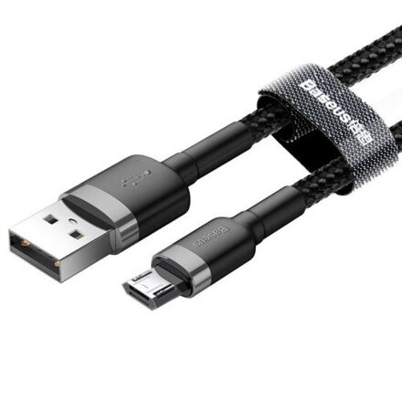Baseus Micro USB Cafule Cable 2.4A 1m Gray + Black (CAMKLF-BG1)