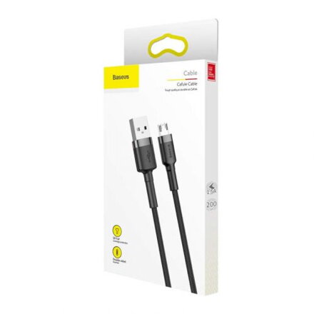 Baseus Micro USB Cafule Cable 1.5A 2m Gray + Black (CAMKLF-CG1)