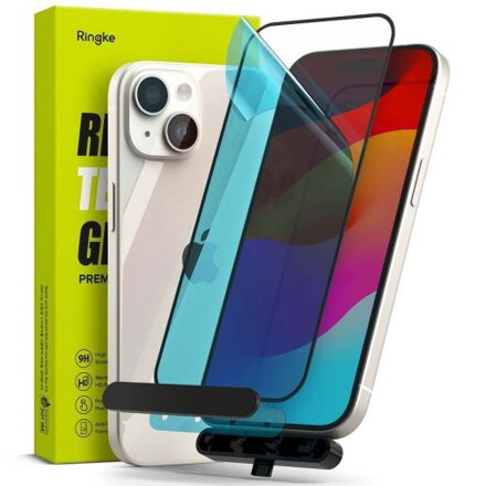Ringke iPhone 15/ 16 Screen Protector Privacy Tempered Glass 9H with installation jig Transparent