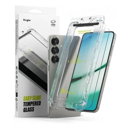 Ringke Galaxy S25 Plus/S24 Plus Screen Protector Premium Easy Slide Tempered Glass 9H with installation jig (2pcs) Transparent