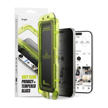 Ringke iPhone 17 Screen Protector Premium Easy Slide Privacy Tempered Glass 9H with installation jig (2pcs) Transparent