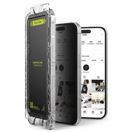 Ringke iPhone 16 Pro Max Screen Protector Privacy Premium Easy Slide Tempered Glass 9H with installation jig (2pcs) Transparent