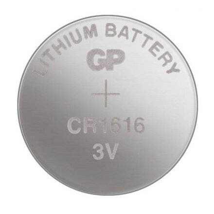 GP Battery (CR1616) Lithium coin, CR1616-7U5 (5 batteries / blister) 3V