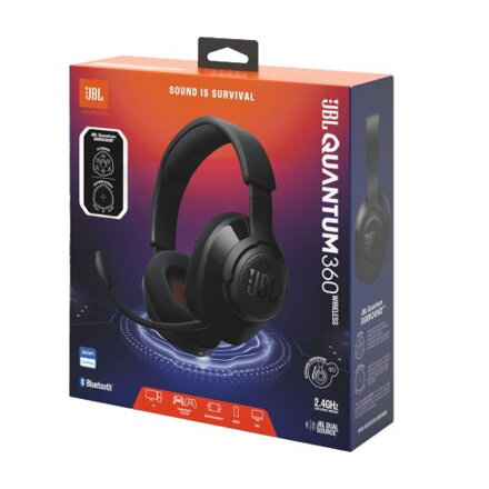 JBL Quantum 360 Headphone Wireless Gaming Headset with Microphone, Black EU