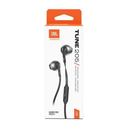 JBL Tune 205 In-Ear Wired Headphones Black EU