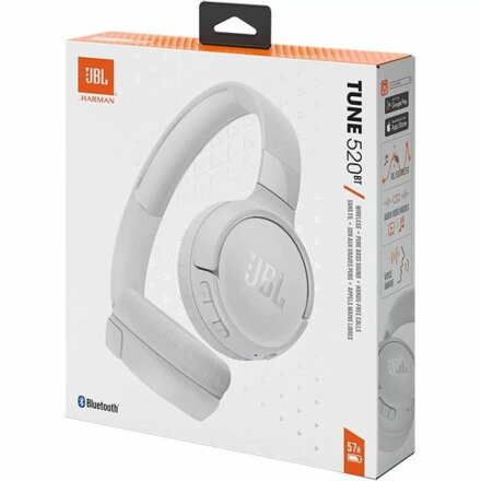 JBL Tune 520BT Bluetooth Wireless On-Ear Headphones White EU