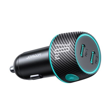 Joyroom Car Charger with LED backlight, C+C, 70W, Black (JR-CCN02)