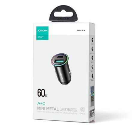 Joyroom Car Charger Mini, C+U, 60W, Black (JR-CCN04)
