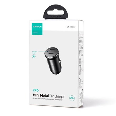 Joyroom Car Charger Mini, C+C, 30W, Black (JR-CCN06)