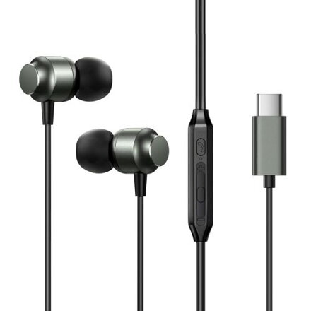 Joyroom Earphone Wired In-Ear Headphones with Remote and Microphone, Type-C USB, Gray EU (JR-EC06)