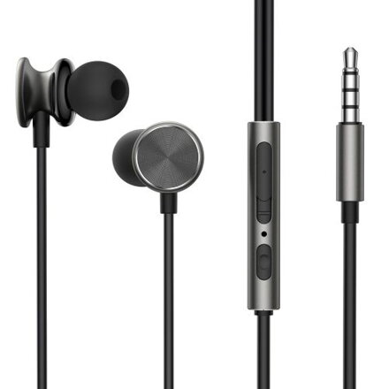 Joyroom Earphone Wired, In-Ear Headphones with Remote and Microphone, 3.5mm Jack, Dark Gray (JR-EW03)