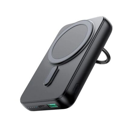 Joyroom Power Bank Magnetic Wireless charging, MagSafe 15W / Type-C, PD 20W, 10000 mAh, with ring and stand, Black (JR-W050)