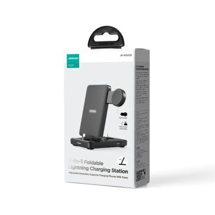 Joyroom Charging Station 4-in-1 for Apple iPhone (7.5W), AirPods (5W), Apple Watch (2.5W) + Lightning+Lightning+U, PD 5W, Black (JR-WQS02)