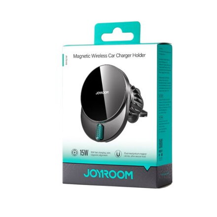 Joyroom Car Mount Magnetic Wireless Charger (Air Outlet Version), PD 15W, with USB to Type-C cable (1m), Black (JR-ZS409)