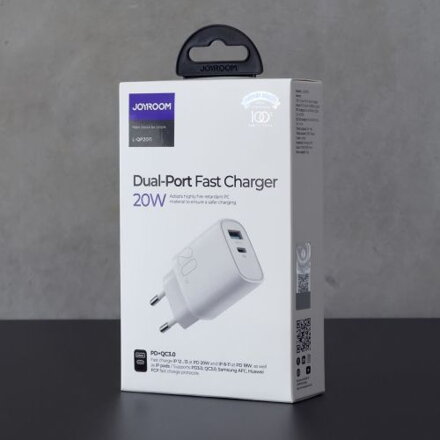 Joyroom Travel Charger C+U, QC 3.0, PD 20W, White EU (L-QP2011)