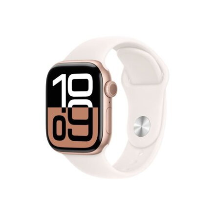 Apple Watch Series 10 GPS 46mm Rose Gold Alu Case, Light Blush Sport Band M/L MWWU3
