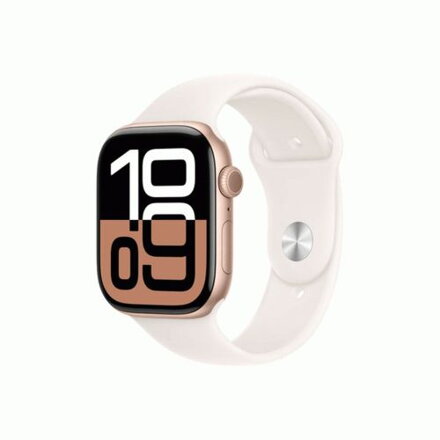 Apple Watch Series 10 GPS 42mm Rose Gold Alu Case, Light Blush Sport Band M/L EU MWWU3