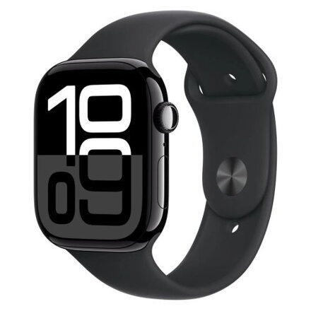 Apple Watch Series 10 GPS + Cellular 42mm Jet Black Alu Case, Black Sport Band S/M EU MWX63
