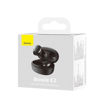 Baseus Earphone Bluetooth Bowie E2 BT 5.2, TWS AV Synchronization, Low Latency, IP55, Black (NGTW090001)