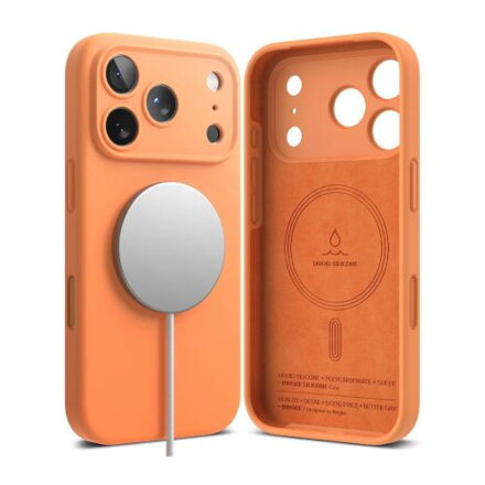 Ringke iPhone 17 Pro Max Case Silicone Magnetic Tangerine