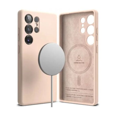 Ringke Galaxy S25 Ultra Case Silicone Magnetic Pink Sand