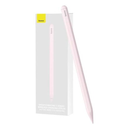 Baseus Tablet Tool Active Stylus Pen Smooth Wtiting 2 Wireless Charging with LED Indicator + Active Replaceable Tip for iPad, Pink (SXBC060104)