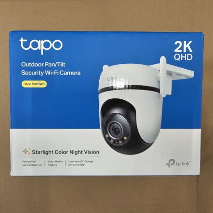 [Outlet Grade B] TP-Link Camera Tapo C520WS Wi-Fi Outdoor Securtiy Pan/Tilt, 2K QHD 3MP, Night Vision, 360 Degrees, White EU