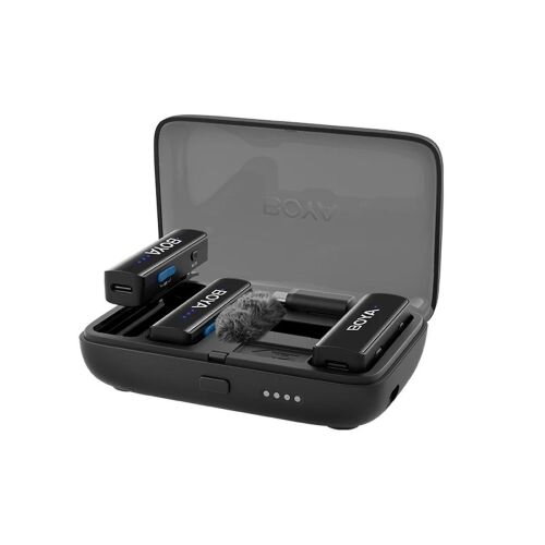 BOYA Microphone Wireless BOYALINK-2 C2 with 2 transmitter and 1 receiver (Type-C/ 3.5mm connector) Black EU