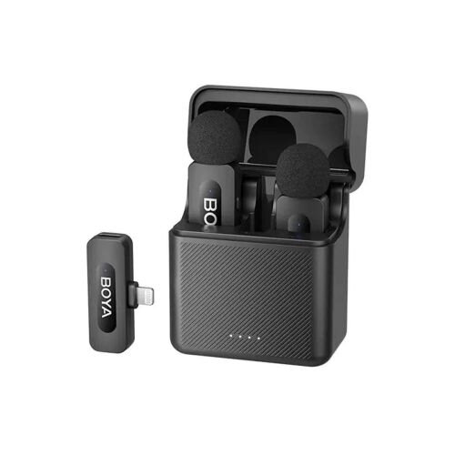 BOYA Microphone Wireless BY-V3 2.4GHz with 2 transmitters and 1 receivers (Lightning) Black EU