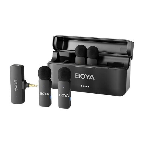 BOYA Microphone Wireless BY-V4 2.4GHz with 4 transmitters and 1 receiver (3.5mm connector) Black EU
