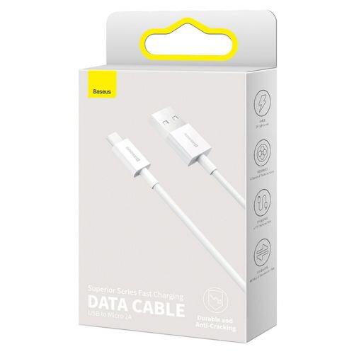 Baseus Micro USB Superior cable, fast charging cable 2A 1m White (CAMYS-02) Baseus Micro USB Superior cable, fast charging cable 2A 1m White (CAMYS-02)