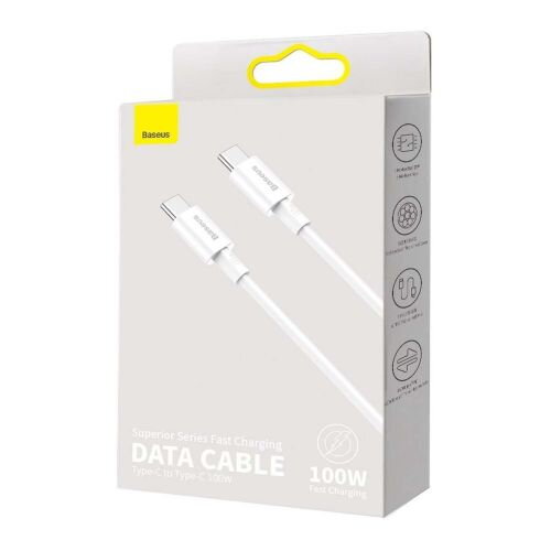 Baseus Type-C - Type-C Superior cable Quick Charge / Power Delivery / FCP 100W 5A 20V 2m white (CATYS-C02) Baseus Type-C - Type-C Superior cable Quick Charge / Power Delivery / FCP 100W 5A 20V 2m white (CATYS-C02)