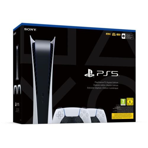SONY PS5 Digital Edition 825GB E-Chassis with 2 Controllers White EU