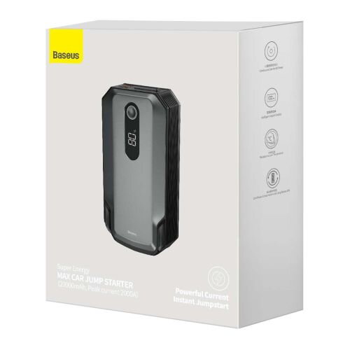 Baseus Car Tool Power Starter / Power Bank Super Energy Max Car Jump Starter (Peak current 2000A / 20000 mAh) Black (CGNL020001) Baseus Car Tool Power Starter / Power Bank Super Energy Max Car Jump Starter (Peak current 2000A / 20000 mAh) Black (CGNL020001)