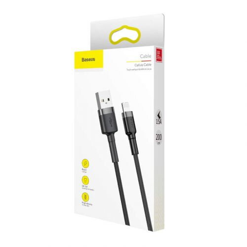 Baseus Lightning Cafule Cable 1.5A 2m Gray + Black (CALKLF-CG1) Baseus Lightning Cafule Cable 1.5A 2m Gray + Black (CALKLF-CG1)
