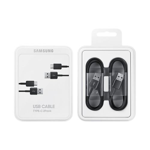 Samsung Cable Pack (2x) USB-A to USB-C, 1.5m Black EP-DG930MBEGWW Samsung Cable Pack (2x) USB-A to USB-C, 1.5m Black EP-DG930MBEGWW