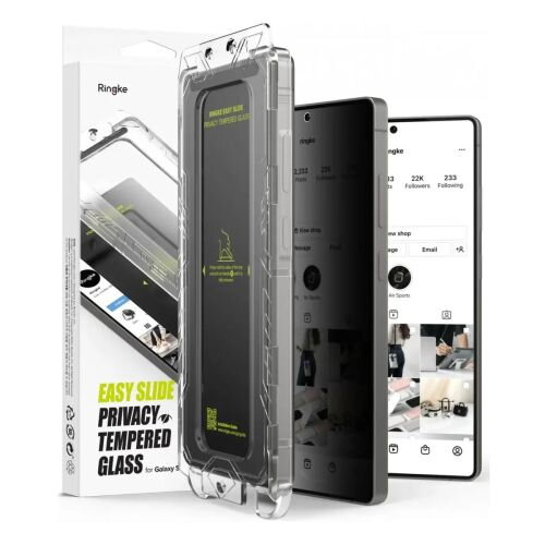 Ringke Galaxy S25 Ultra Screen Protector Premium Easy Slide Privacy Tempered Glass 9H with installation jig (2pcs) Transparent