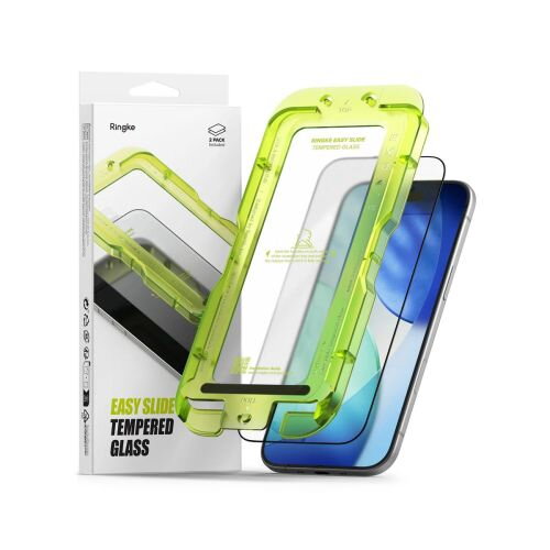 Ringke iPhone Air Screen Protector Premium Easy Slide Tempered Glass 9H with installation jig (2pcs) Transparent