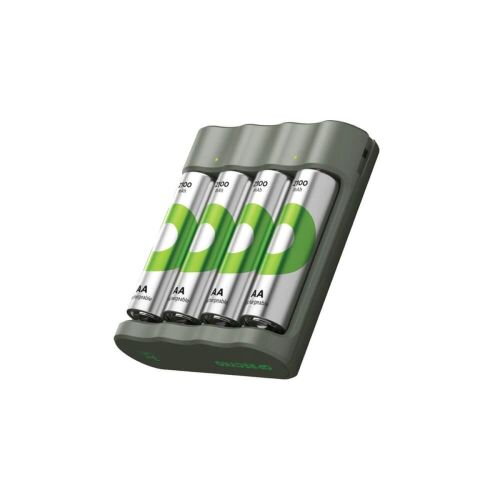GP Battery Charger B421 with 4 AA Rechargable batteries, 2000 mAh, 1.2V, Black EU