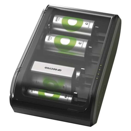 GP Battery Charger B361 with 4 Channels, 2600 mAh, 2.8V, Black EU