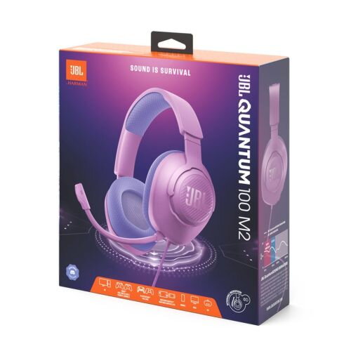 JBL Quantum 100M2 Headphone Wired Gaming Headset with Microphone, Purple EU JBL Quantum 100M2 Headphone Wired Gaming Headset with Microphone, Purple EU