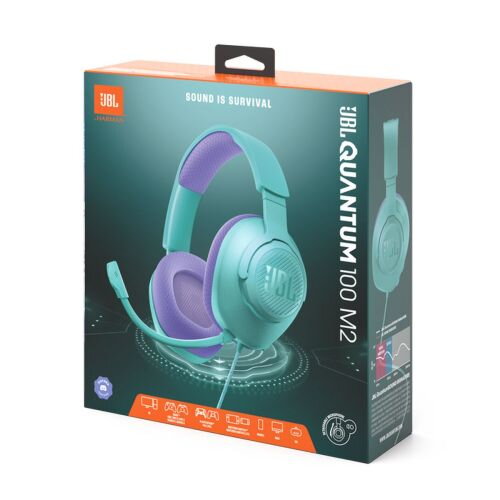 JBL Quantum 100M2 Headphone Wired Gaming Headset with Microphone, Teal EU JBL Quantum 100M2 Headphone Wired Gaming Headset with Microphone, Teal EU