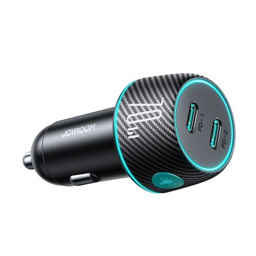 Joyroom Car Charger with LED backlight, C+C, 70W, Black (JR-CCN02)