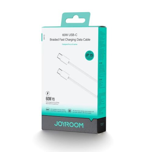Joyroom Ben Series Cable Type-C to Type-C, 480mb/s, 60W, 1m, White (S-A45) Joyroom Ben Series Cable Type-C to Type-C, 480mb/s, 60W, 1m, White (S-A45)