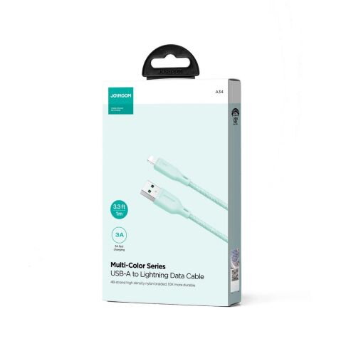 Joyroom USB - Lightning Cable Multi-Color Series A14, 480mb/s, 3A, 1.2m, Green (SA34-AL3) Joyroom USB - Lightning Cable Multi-Color Series A14, 480mb/s, 3A, 1.2m, Green (SA34-AL3)