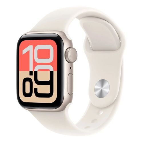 Apple Watch SE 3 (2025) GPS 40mm Starlight Alu Case, Starlight Sport Band M/L EU MEH54